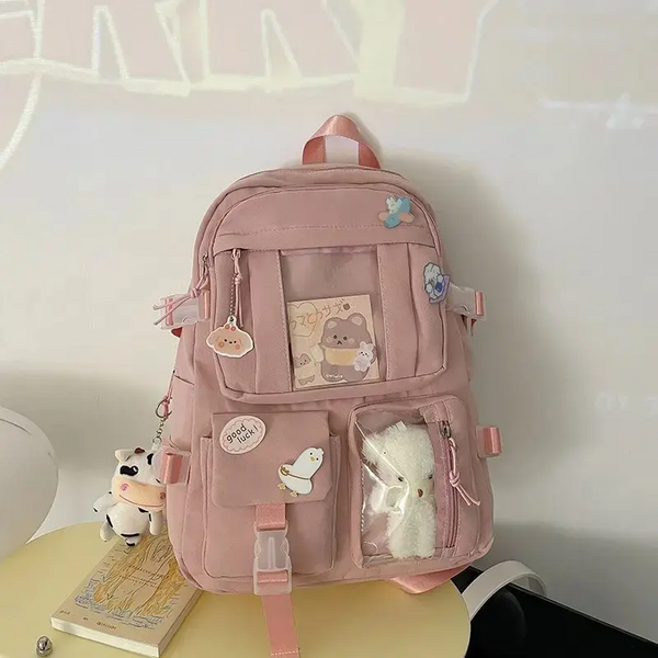 Popular Pink Purple Color Girls High School Student Backpack Bags Backpacks & Bags