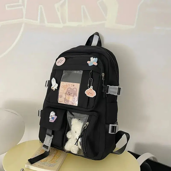 Popular Pink Purple Color Girls High School Student Backpack Bags Backpacks & Bags