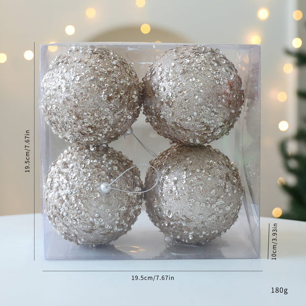Christmas Tree Ornament 10Cm Pearl Sequin Foam Ball Decorative Hanging Window Decoration Seasonal Decorations