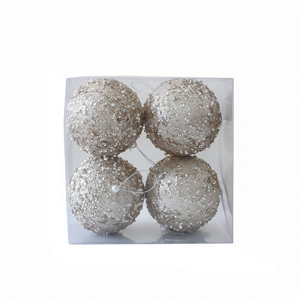 Christmas Tree Ornament 10Cm Pearl Sequin Foam Ball Decorative Hanging Window Decoration Seasonal Decorations