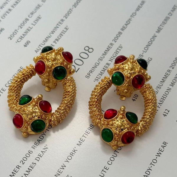 Veile Studios Glass Ball High End And Niche Ladies Women Clip Jewelry Earrings