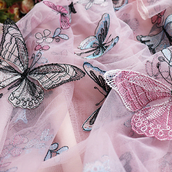 Skirts Fashion Butterfly Embroidery Mesh Gauze Skirt For Women Clothing Shoes Accessories