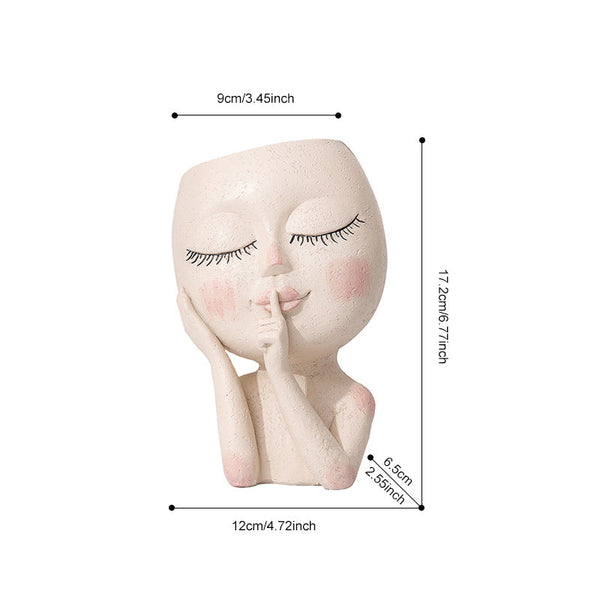 Resin Face Vase Planters Flowerpots Vases