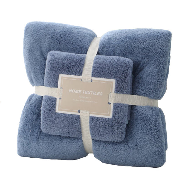 380Gsm 2 Piece Towel Sets Bath Face Blue Towels & Washcloths