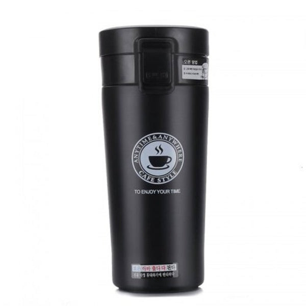 380Ml High Quality Double Wall Stainless Steel Vacuum Thermo Cup Coffee Tea Milk Travel Mug Black Mugs