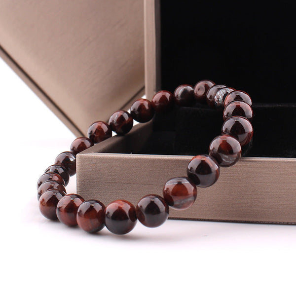 Veile Studios 8Mm Tiger Eye Bracelet Stretch Design Unisex Fashion Jewellery For Casual Wear Bracelets