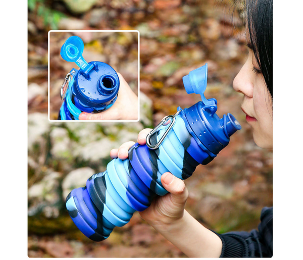 Collapsible Water Bottle Leakproof Fold Silicone Cute Bottles Kids Cup With Straw Water Bottles & Vacuum Flasks