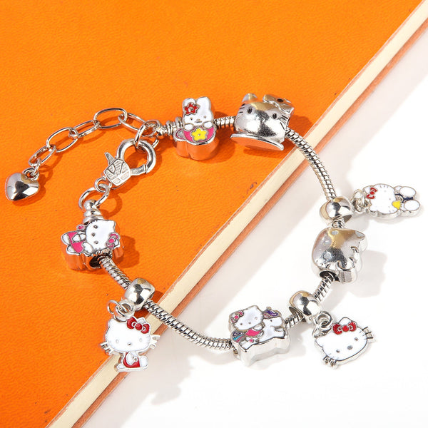 Cute Kitty Cat Bracelet Anime Girl Student Jk Best Friend Birthday Gift Cartoon Diy Bracelets