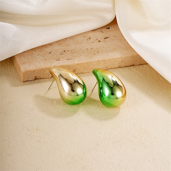 Veile Studios Gradient Colour Hollow Water Drop For Women Fashion Jewellery Accessories Earrings