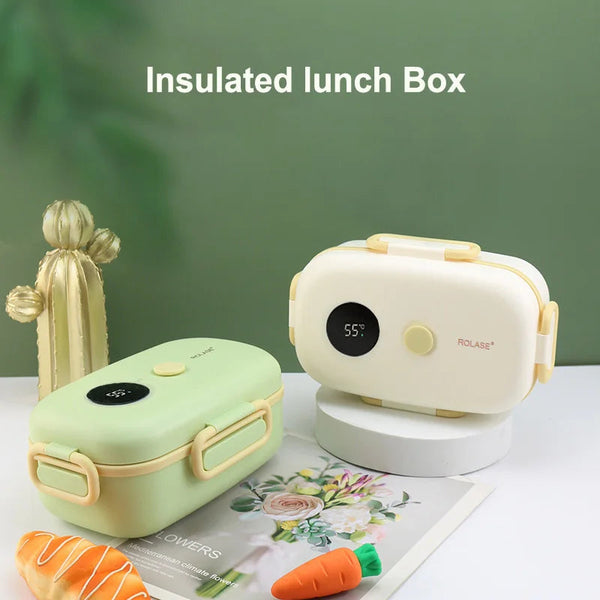Smart Lcd Temperature Digital Display Insulated Lunch Box Portable Electric Suitable For Outdoor Travel Lunchboxes