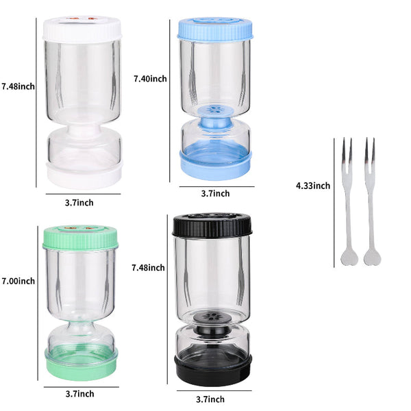 Circular Fifth Generation Dry Wet Separation Pickle Jar: Sand Timer Glass Container Canisters & Jars