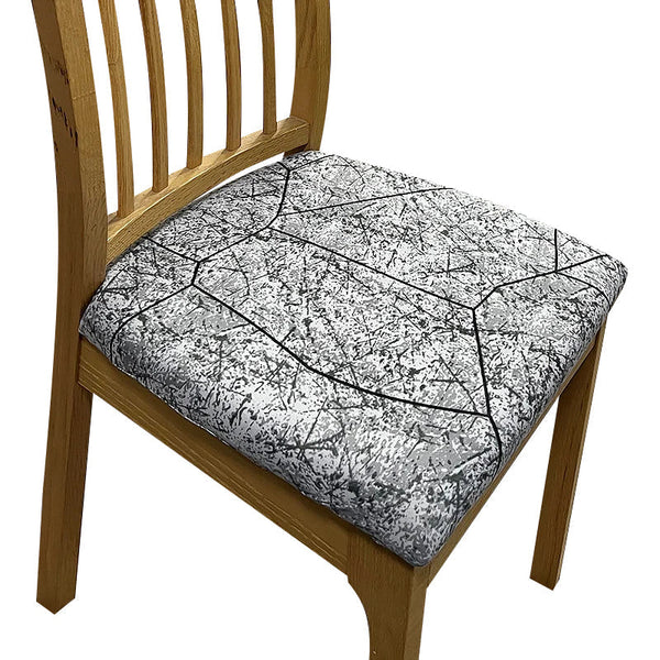 Chair Cover Dark Gray Crack Stone Print Stretch Seat For Dining Kitchen Slipcovers