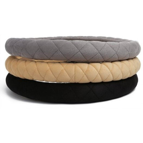 38Cm Car Plush Steering Wheel Cover Beige Hub Caps & Wheel Covers