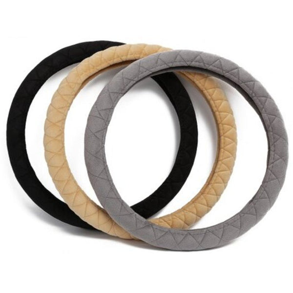 38Cm Car Plush Steering Wheel Cover Beige Hub Caps & Wheel Covers