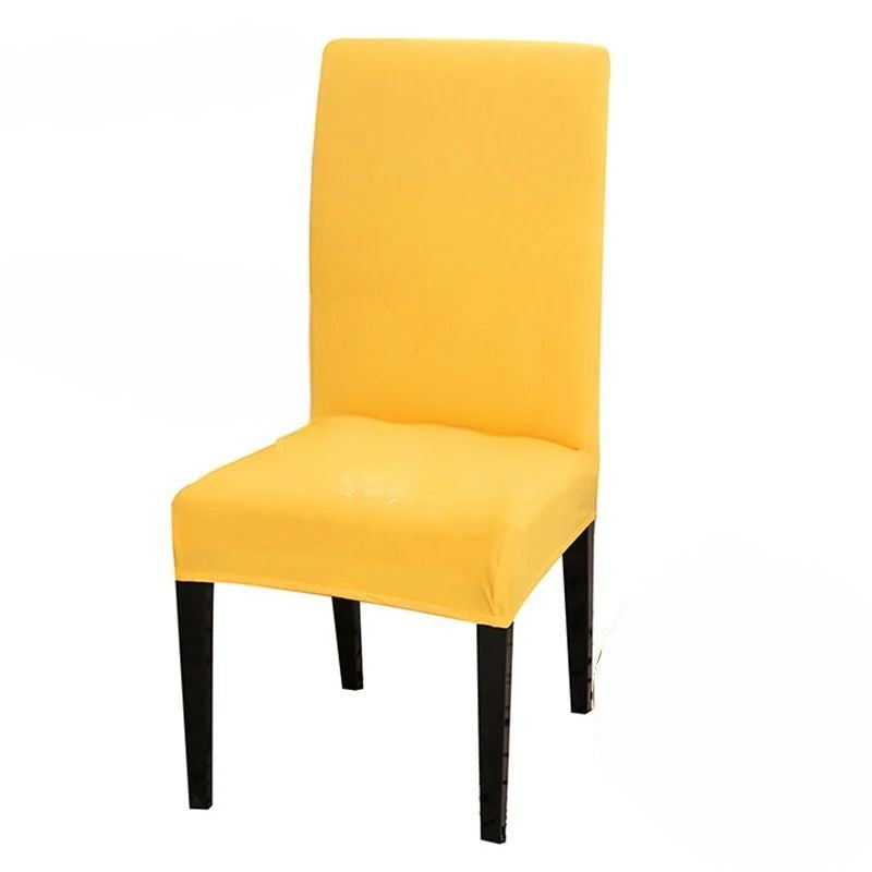 Chair Cover Yellow Anti Dirt Waterproof For Dining Room Kitchen Wedding Hotel Banquet Restaurant Slipcovers