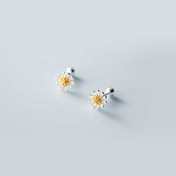 Veile Studios S925 Silver Daisy Flower For Women Simple Korean Fashion Jewellery Earrings