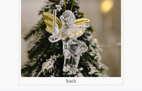 Christmas Decorative Transparent Angel Ornament Creative New Style Small Hanging Decoration Tree Seasonal Decorations