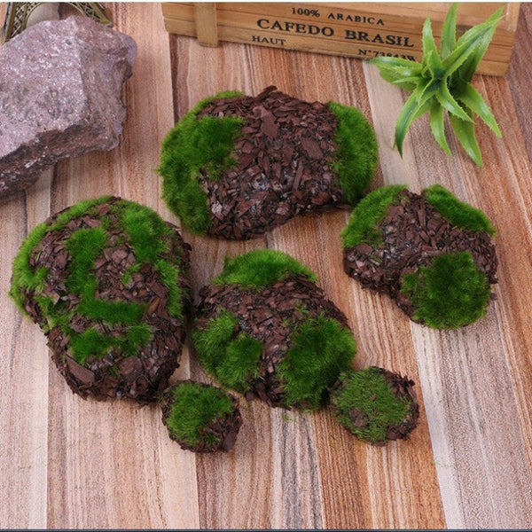 Mossy Stone Artificial Green Rock Flower Arrangement Material Artificial Plants