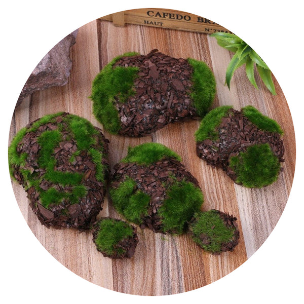 Mossy Stone Artificial Green Rock Flower Arrangement Material Artificial Plants