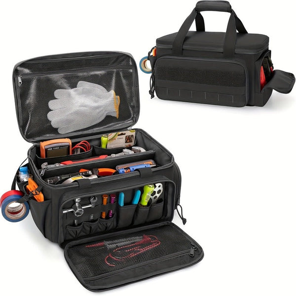 14" Heavy Duty Tool: 2 Bags + Non Slip Organizer (For Electricians Multi Pocket) Tool Bags Belts & Pouches