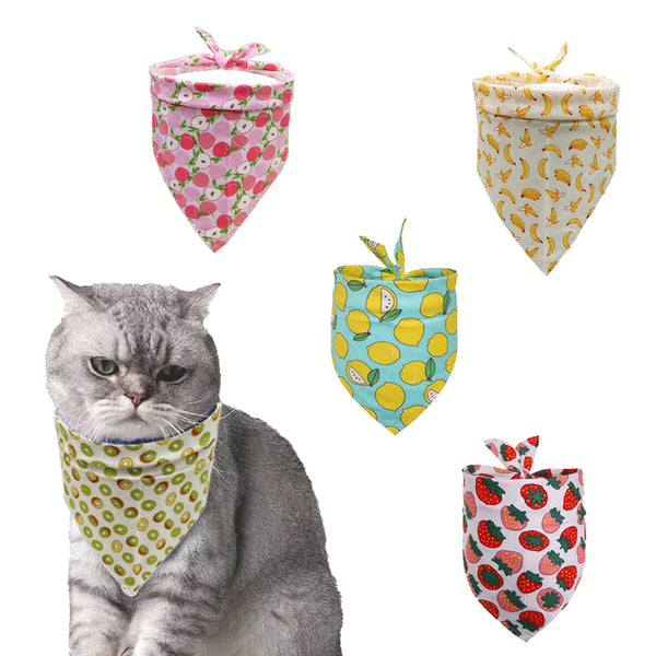 Pet Accessories Summer Fruit Style Pure Cotton Drool Towel Triangle Scarf Dog Clothing & Shoes