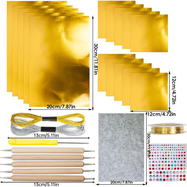 70Mm Gold Foil Art Relief Diy Christmas Decoration Kit Aluminum Craft Sewing Tool Set Other Kids Crafts