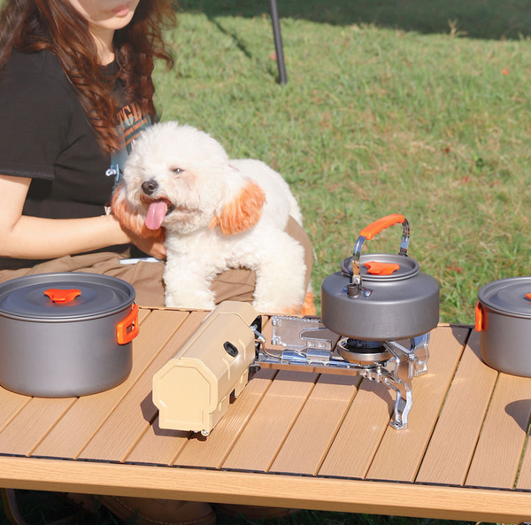 Folding Card Stove Outdoor Camping Picnic Gas Portable Hotpot Tea Cooker Camping Stoves