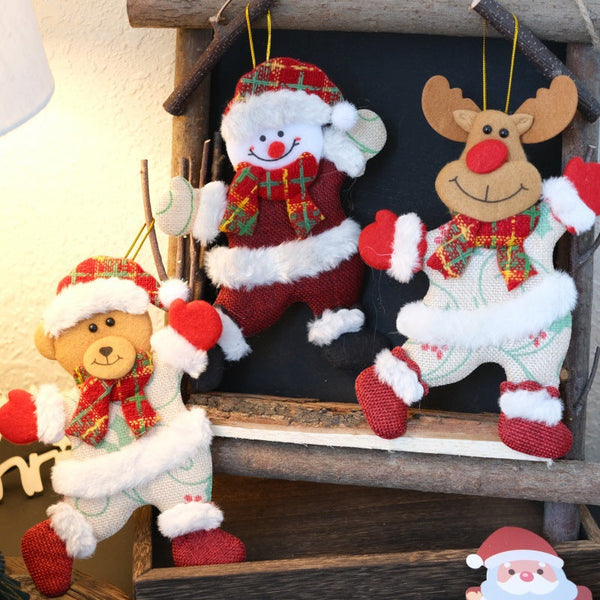 Christmas Dancing Bear Snowman Reindeer Hanging Ornament For Tree Seasonal Decorations