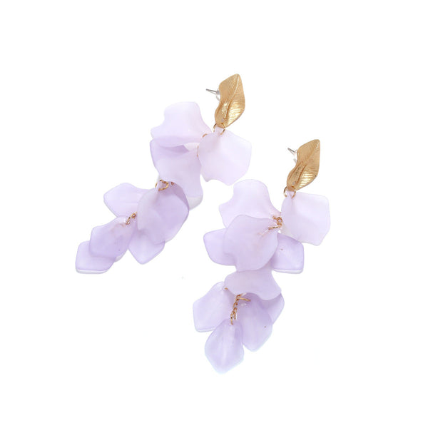 Veile Studios Seaside Bloom Acrylic Petal Tassel Long Style Drop For Women Jewelry Earrings