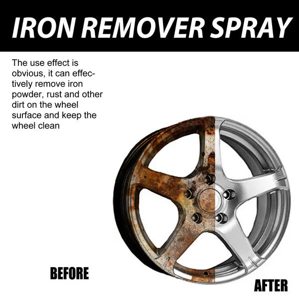 Iron Remover Spray, Auto Paint Tire Rust Removal Polishing Cleaning Agent Cleaning Waxing & Valeting