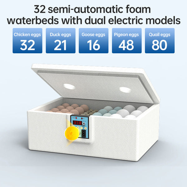24 Hr Thermostatic Small Poultry Incubator. Biomimetic Waterbed. Auto & Smart. For Chick Duck Goose Eggs Incubators