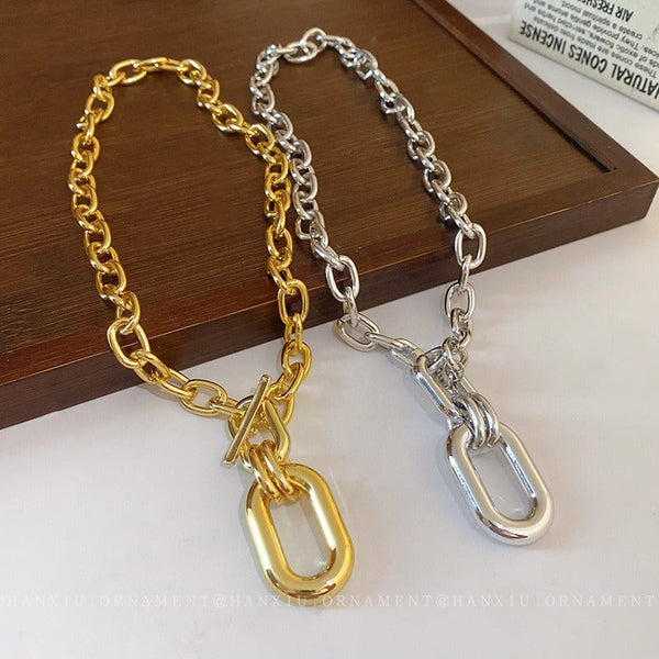 Veile Studios Personalized Geometric Pendant Necklace Temperament Sweater Chain Aluminium Necklaces & Pendants