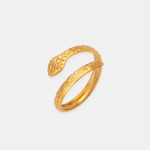 Titanium Steel Snake Shape Bypass Ring Size 7 Rings