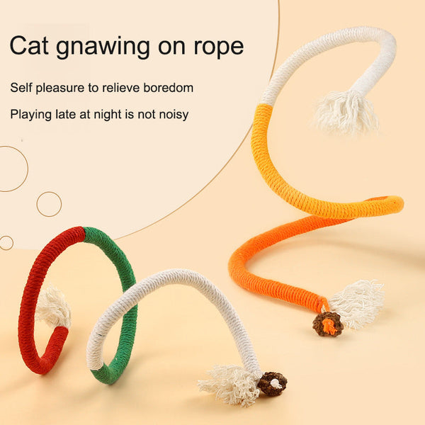 Cat Bite Rope Toy For Self Pleasure Relieve Stress Grind Teeth Clean Teasing Stick Supplies Cat Toys