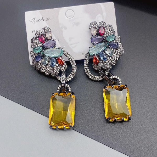 Veile Studios Zircon Precision Micro Inlaid Advanced Colour Matching Versatile Fashion Earrings