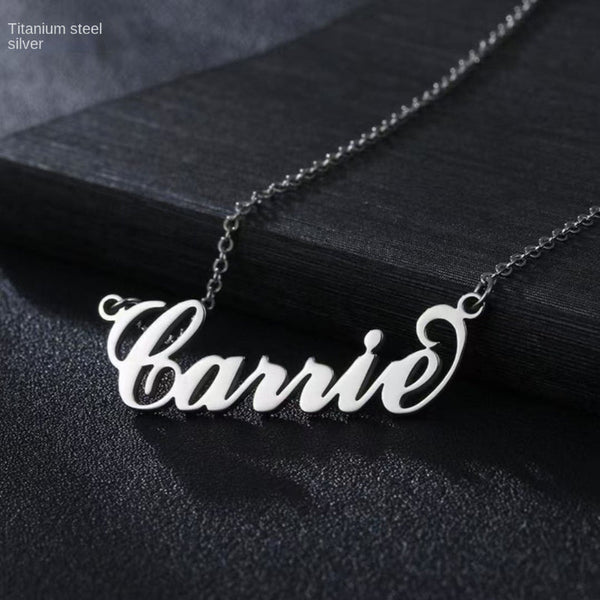 Customized Stainless Steel Name Letter Necklace Collarbone Chain Design Necklaces & Pendants