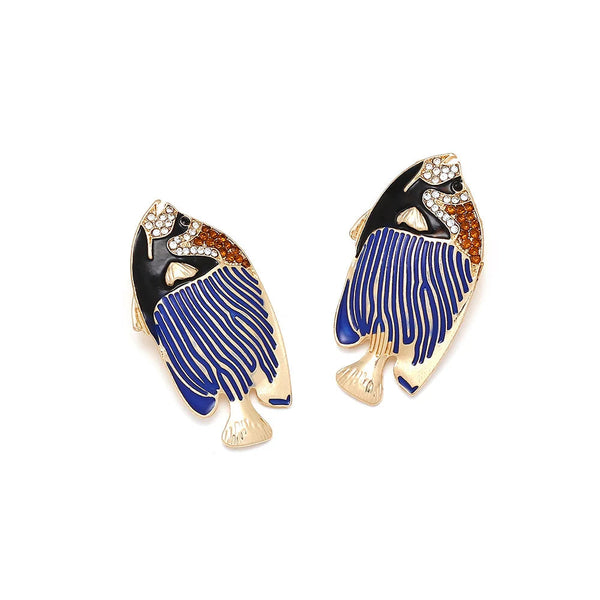 Veile Studios Alloy Diamond Hot Belt Fish Drip Oil Joker Fashion Accessories Earrings