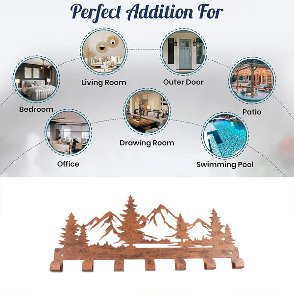 Keychain Hook Storage Rack Decorative Strip With 7 Hooks Hooks & Hangers