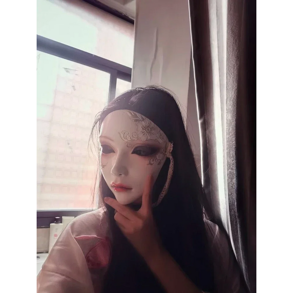 Mask Full Face Retro Hand Painted Color Men And Women Same Style Suitable Ball Halloween Props Hanfu Ancient Costume Decoration Masks