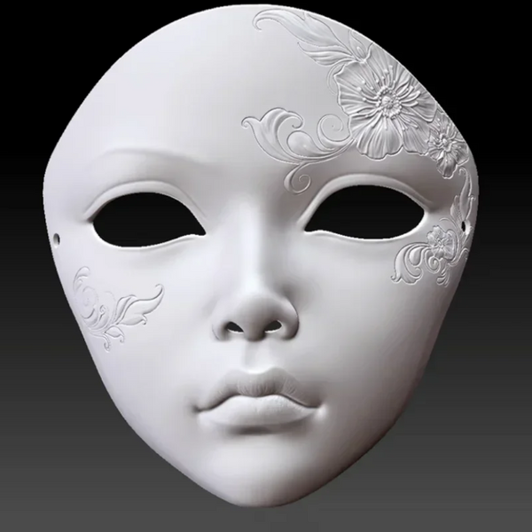 Mask Full Face Retro Hand Painted Color Men And Women Same Style Suitable Ball Halloween Props Hanfu Ancient Costume Decoration Masks