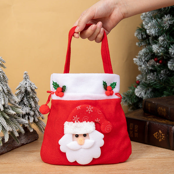 Christmas Apple Bag Cartoon Gift Shopping Drawstring Character Tote Decoration Gift Bags