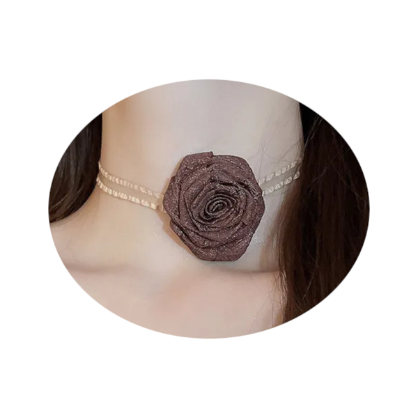 3D Rose Alloy Buckle Necklace Necklaces & Pendants