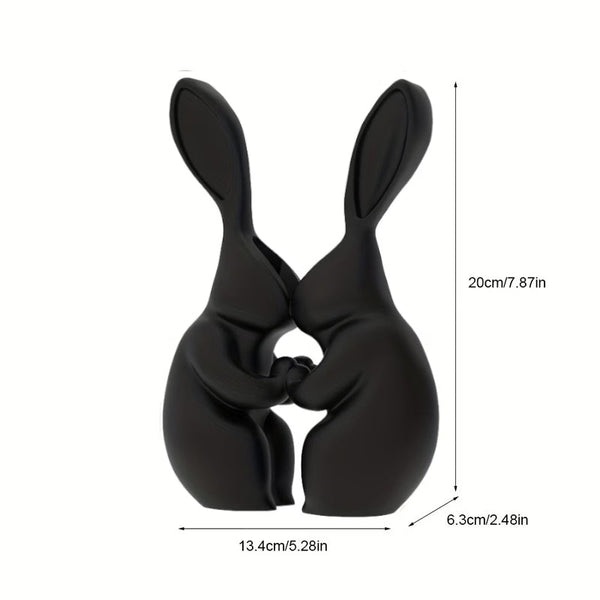3D Printed Easter Bunny Vase Ceramic Look Plastic Vase.Black. Vases