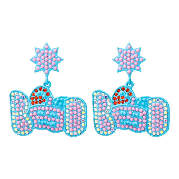 Veile Studios Cartoon Pumpkin Pearl Halloween Ghost Face For Festive Occasions Earrings