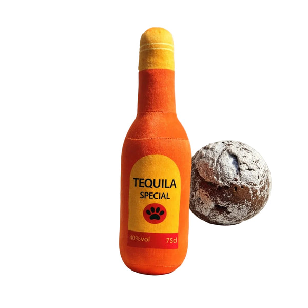 Dog Toy Realistic Wine Bottle Chew Resistant Self Entertainment Plush For Cats And Dogs Teeth Cleaning Sound Making Dog Toys