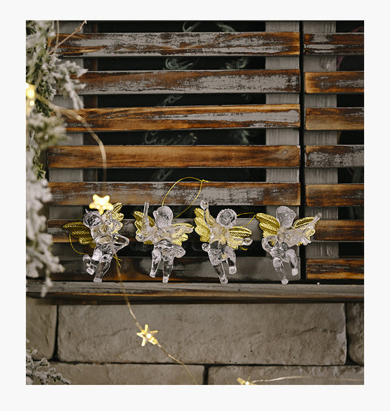 Christmas Decorative Transparent Angel Ornament Creative New Style Small Hanging Decoration Tree Seasonal Decorations