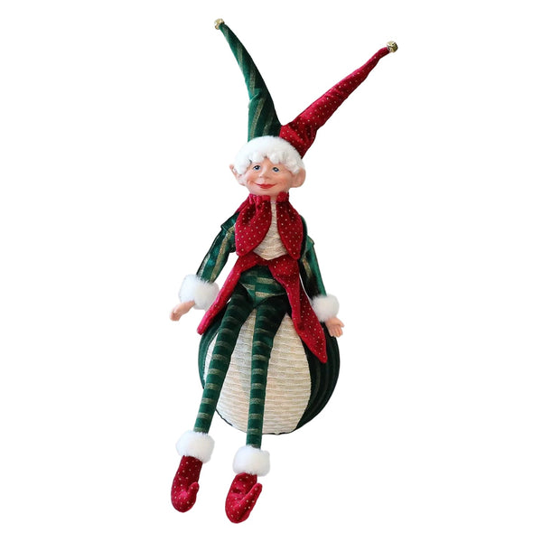 Christmas Red And Green Ball Elf Doll Ornament Tree Decoration Hotel Window Display Seasonal Decorations
