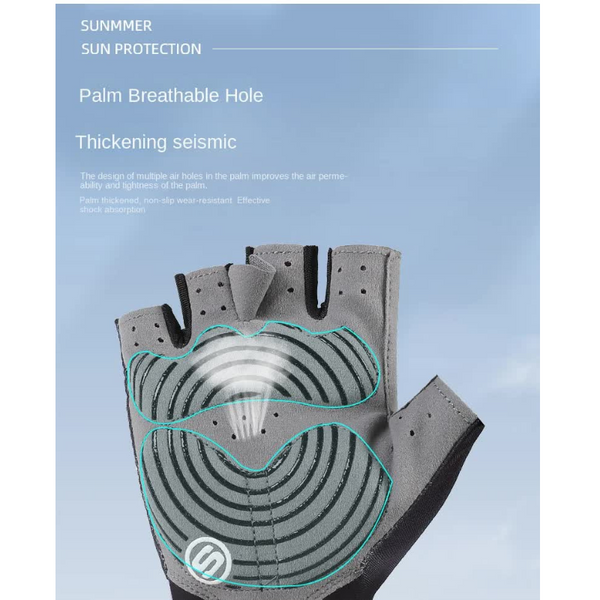 Elosung Red Breathable Half Finger Cycling Anti Slip Shockproof And Durable For Men & Women Gloves