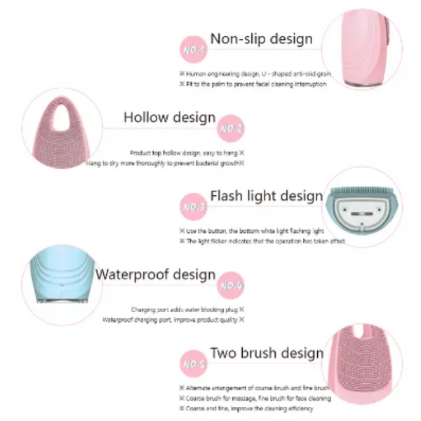 Facial Cleansing Brush Electric Face Device Massager Skin Cleaner Massagers