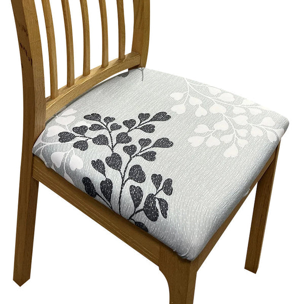 Chair Cover Light Grey Petal Hearts Print Stretch Seat Garden Slipcovers